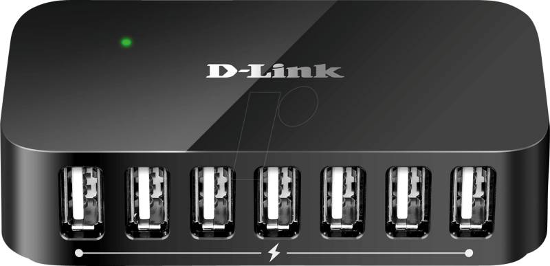 D-LINK DUB H7 - USB 2.0 7-Port Hub mit Netzteil, schwarz von D-Link