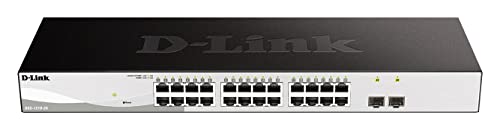 D-Link DGS-1210-26/E 26-Port Gigabit Smart Switch (24 x 10/100/1000 Mbit/s Base-T-Ports und 2 x 100/1000 Mbit/s SFP-Ports) - Nur EU-Netzkabel von D-Link
