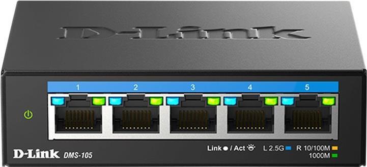 D-Link DMS 105 - Switch - unmanaged - 5 x 10/100/1000/2.5G - Desktop, wandmontierbar von D-Link