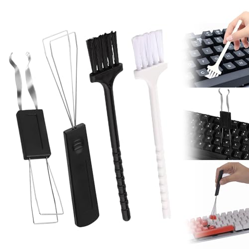 4 Stück Keycap Remover,Remover Puller,2 Stück Tastenkappen Entferner Mit 2 Stück Tastaturbürste,Switch Puller,Keycap Puller,Stainless Key Cap Abzieher Set Tastaturabzieher Für Tastatur Sauber von DAAIZIII