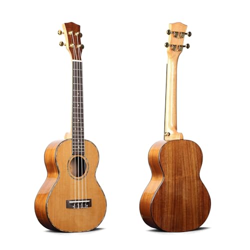 Professional Ukulele 24/27 Zoll Ukulele Fichte Massive Akazie UKulele, Helle Hawaii-Gitarre Viersaitige Kleine Gitarre(24inch) von DABAUR