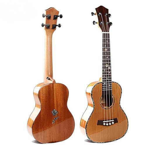 Professional Ukulele 24-Zoll-Ukulele Aus Massiver Zeder Mit Farbenfroher Muscheleinlage Rückseite Aus Mahagoni Mit Tonabnehmern von DABAUR