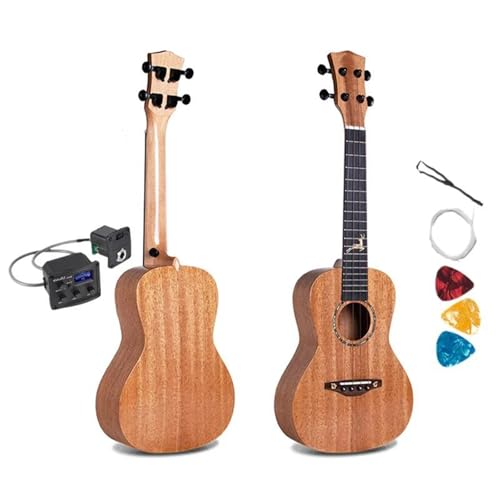 Professional Ukulele Ukulele 24 26 Zoll Komplett Aus Massivem Mahagoni Mini-Elektro-Sopran-Konzert-Tenor-Akustikgitarre 4-saitiger Ukulele-Tonabnehmer(B,26inch) von DABAUR