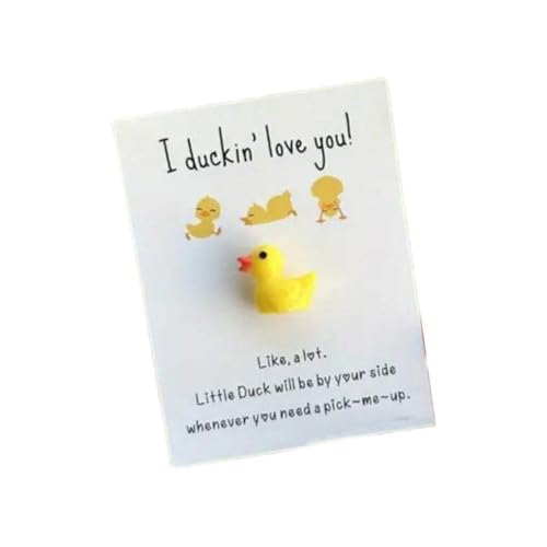 Mini-Ente Pocket Hug Token Emotionale Unterstützung Ente mit Positivkarte Denktasche Little Long Du Geschenk Distanz Hug You von DAGESVGI