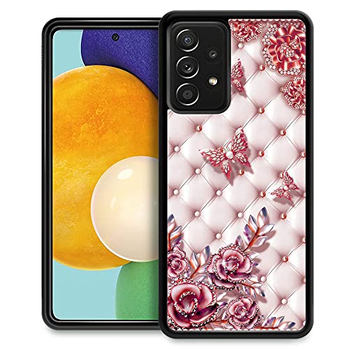 DAIZAG Kompatibel mit Samsung Galaxy A53 5G Hülle, Schmetterling Diamant Blume Kratzfest Anti-Drop Pattarn Design für Jungen Mädchen Schutzhülle für Samsung Galaxy A53 5G (6,5 Zoll) von DAIZAG