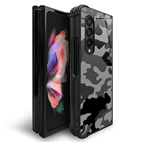 DAIZAG Kompatibel mit Samsung Galaxy Z Fold 3 5G Hülle, graues Camouflage, kratzfest, Anti-Drop-Pattarn-Design für Jungen und Mädchen, Schutzhülle für Samsung Galaxy Z Fold 3 5G Hülle von DAIZAG