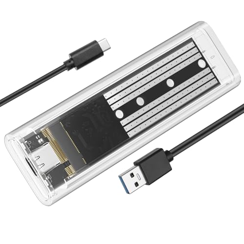 DAJASD NVME SSD M.2 Gehäuse, USB 3.1 Gen2 5Gbps Externe Nvme Adapter für PCIe und SATA von M-Key/M+B Key SSD, NVME USB M2 SSD Adapter mit UASP Trim für Größe 2230/2242/2260/2280 von DAJASD