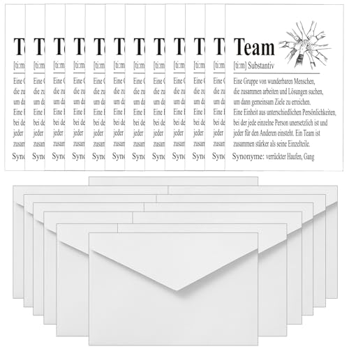 24 Stück Deutschen Grußkarte Set, 12 Team Karte mit 12 Umschläge, Kollegen Karte Geschenk für Kollegin Weihnachten Büro Arbeit Dankeschön von DALAETUS