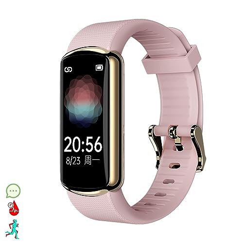 DAM Intelligentes Armband D4 mit Spannungsüberwachung und O2, Verschiedene Sportmodi, App-Benachrichtigungen, 6 x 1,2 x 2,2 cm, Farbe: Rosa, Normal von DAM