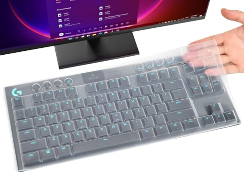 Tastaturabdeckung für G915 TKL Tenkeyless Lightspeed Wireless RGB mechanische Gaming-Tastatur, G915 TKL Silikon-Tastaturschutz, transparent von DAMMOMKO