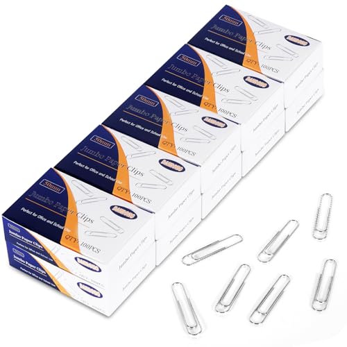 DANRONG Rutschfeste Jumbo-Büroklammern, 5,1 cm, große Büroklammern, silberfarbene Klammern für Papiere, ideal für Zuhause, Schule und Büro, 5,1 cm, silberfarben DANRONG Rutschfeste Jumbo-Büroklammern, 5,1 cm, große Büroklammern, silberfarbene Klammern für Papiere, ideal für Zuhause, Schule und Büro, 5,1 cm, silberfarben von DANRONG
