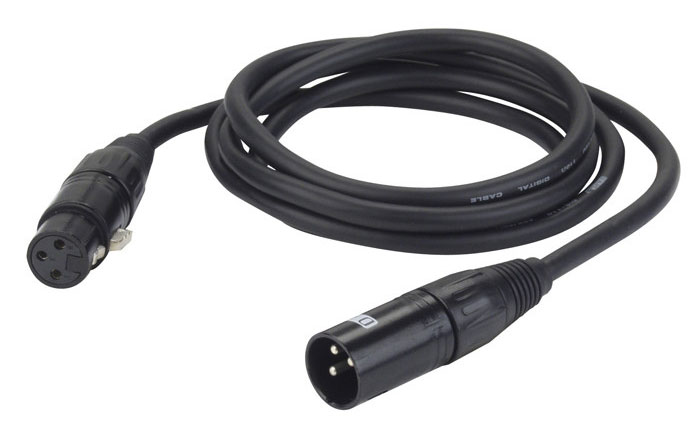 DAP FL096 XLR DMX Mikrofon Kabel Digital AES-EBU Norm 110 Ohm schwarz 6m von DAP