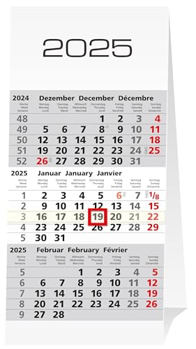 GÜSS Drei-Monats-Tischaufstellkalender Format 10x18,5 cm von DAS Produkt