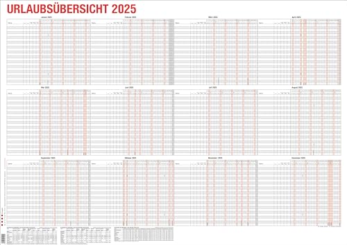 GÜSS Urlaubsübersicht Format 110x84 cm für 25 Mitarbeiter von DAS Produkt