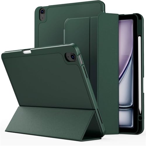 DASEB Für IPad 2024 Air13/2024 Pro 13/2024 Pro11 Schutzhülle Tablet Fall Mit Stift Slot(Dark Green,2024 Pro11) von DASEB