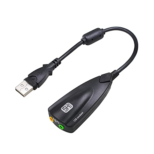 DAYnagh Externe 7,1-Kanal-USB-Soundkarten mit 3,5-mm-Mikrofon-Soundkartenkonverter, tragbarer USB-auf-3,5-mm-Adapter von DAYnagh