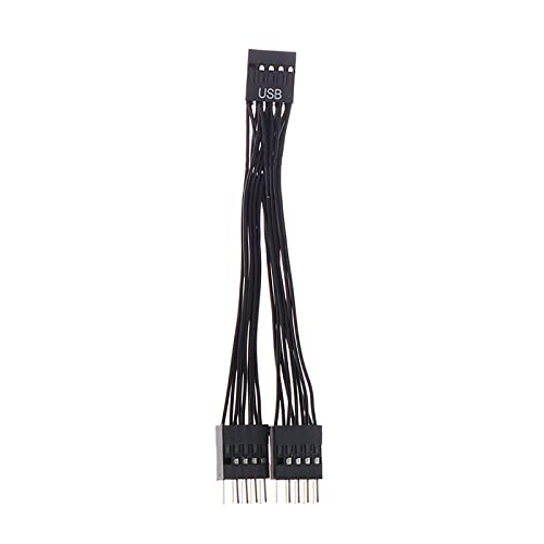 DAYnagh USB-Motherboard-Kabel, USB-Header-Verlängerungskabel, 9-polig, 1 Buchse auf 2 Stecker, Y-Splitterkabel, 10 cm von DAYnagh