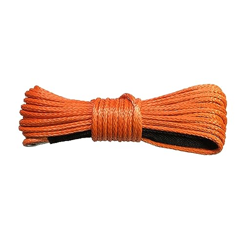 10 mm x 25 m synthetisches UHMWPE-Abschleppseil Rot Blau Orange Schwarz Windenkabel for 4x4/4WD/UTV/ATV/OFF-ROAD - Leicht und stark(Orange) von DCDCD