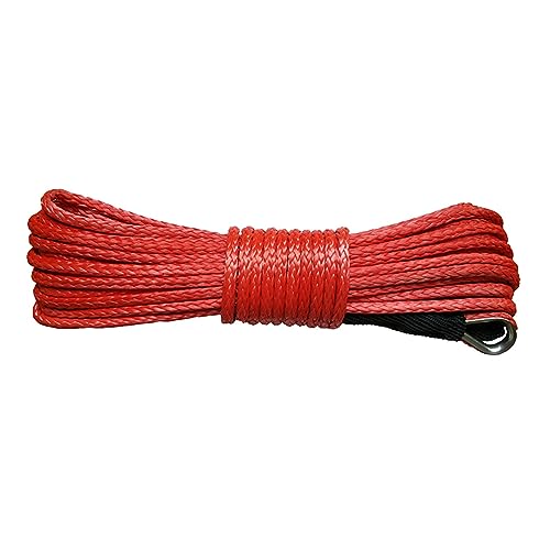 10 mm x 25 m synthetisches UHMWPE-Abschleppseil Rot Blau Orange Schwarz Windenkabel for 4x4/4WD/UTV/ATV/OFF-ROAD - Leicht und stark(Rood) von DCDCD