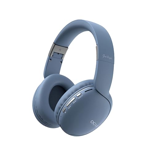 DCU TECNOLOGIC – Bluetooth-Kopfhörer – Faltbarer Kopfbügel-Kopfhörer – multifunktional – kabellos und kabelgebunden – inklusive USB-C-Kabel zum Aufladen. Farbe: Blau von DCU TECNOLOGIC