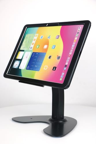 DDSHOW Desktop-Kiosk-Ständer mit Verriegelungsgehäuse für 33 cm (13 Zoll) iPad Air (M2) 2024, ohne 33 cm (13 Zoll) iPad Pro (M4) 2024, 360° drehbar, Schwarz von DDSHOW