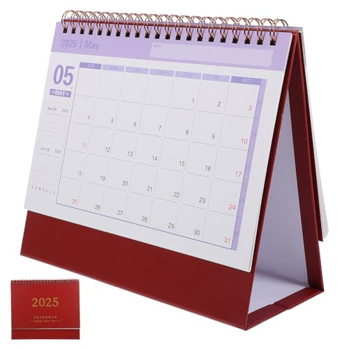 DEARMAMY Spiralbindungskalender Volljahreskalender Büro kleiner Kalender Tischkalender 18 Monate Wandkalender von DEARMAMY