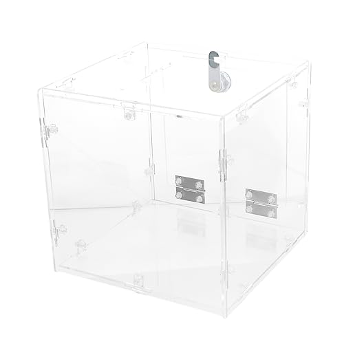 DECHOUS Durchsichtige Spendenbox Mit Schloss - 30 Cm Große Losbox Für Gewinnspiele - Vorschläge Und Abstimmungen Ideal Für Veranstaltungen Und Aktionen von DECHOUS