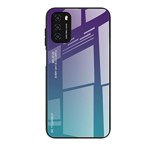 DEDUX Hülle für OnePlus 13 Handyhülle, Hülle Farbverlauf Glas und TPU Schutzhülle Case Cover für OnePlus 13 (Violett/Grün) von DEDUX