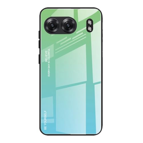 DEDUX Hülle für OnePlus Nord 4 5G Handyhülle, Hülle Farbverlauf Glas und TPU Schutzhülle Case Cover für OnePlus Nord 4 5G (Grün) von DEDUX