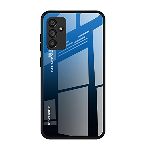 DEDUX Hülle für Samsung Galaxy A16 5G Handyhülle, Hülle Farbverlauf Glas und TPU Schutzhülle Case Cover für Samsung Galaxy A16 5G (Blau/Schwarz) von DEDUX