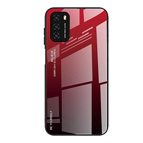 DEDUX Hülle für Xiaomi Redmi Note 14 Pro Plus 5G Redmi Note 14 Pro Handyhülle, Hülle Farbverlauf Glas und TPU Schutzhülle Case Cover für Xiaomi Redmi Note 14 Pro 5G (Rot/Schwarz) von DEDUX