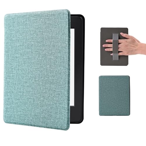 Kindle Paperwhite 11. Generation Hülle 2021 mit Magnetischer, 6.8" Smart-Cover Case mit Handschlaufe und Auto-Sleep-Wake-Funktion, Signature Edition Kindelhülen 2024 Mint Green von DEESOOCO