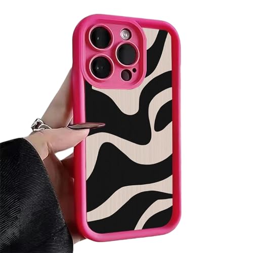 DEEYIN Ästhetische Schutzhülle für iPhone 12, stylisches Zebra-Wellenmuster, Silikonhülle für iPhone 15, 14, 13, 12, 11Pro Max, XS, X, XR, 7, 8 Plus von DEEYIN