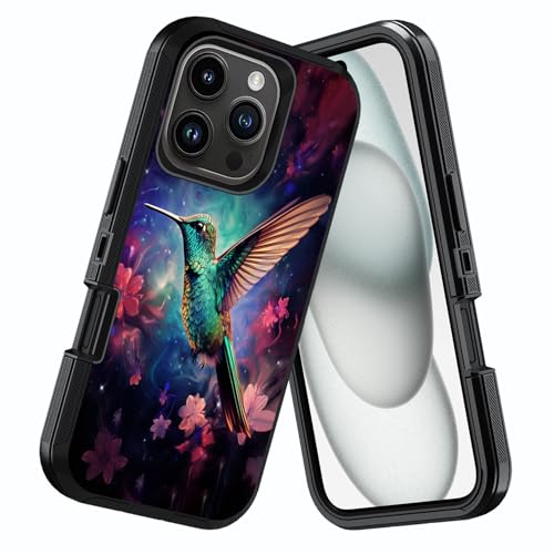 DEHJYYIJUY Schutzhülle für iPhone 16 Pro Max, stoßfest, staub- und sturzsicher, 3-lagig, robust, Ganzkörper-Schutzhülle für iPhone 16 Pro Max (2024) 17,5 cm (6,9 Zoll), Kolibri von DEHJYYIJUY