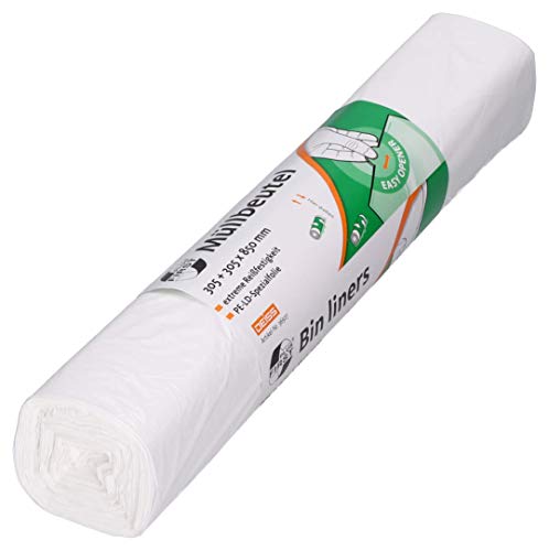 DEISS FIRST PLUS 36507 aus LDPE, 1A-Material, 80 l passend für Drahtgitterkörbe, weiß, 40 Stück/Rolle von DEISS FIRST PLUS