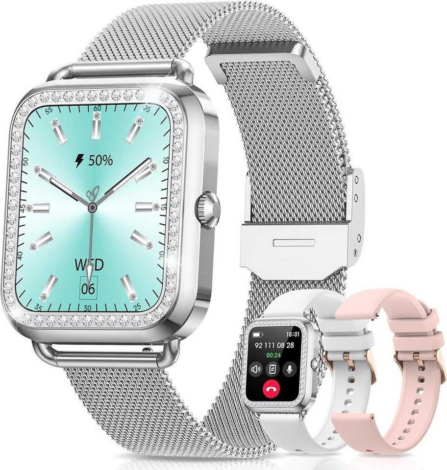 DEKELIFE Smartwatch (1,57 Zoll, Android, iOS), mit Telefonfunktion, Pulsuhr SpO2 Schlafmonitor Menstruationszyklus von DEKELIFE