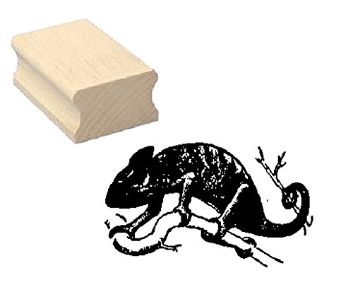 Stempel Holzstempel Motivstempel « CHAMÄLEON » Scrapbooking - Embossing Kinderstempel Tierstempel Reptilien Echsen von DEKOLANDO
