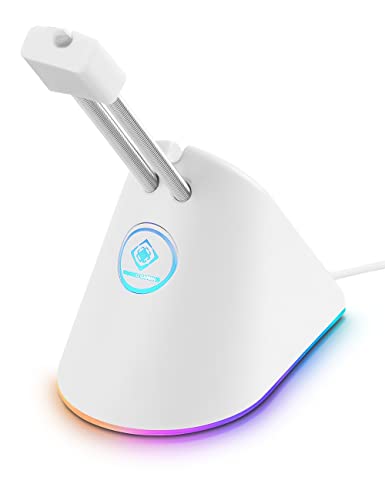 DELTACO GAM-044-W-RGB Gaming White Line WA91 RGB Mouse Bungee - 8 RGB-Modi - USB-C - Weiß von DELTACO