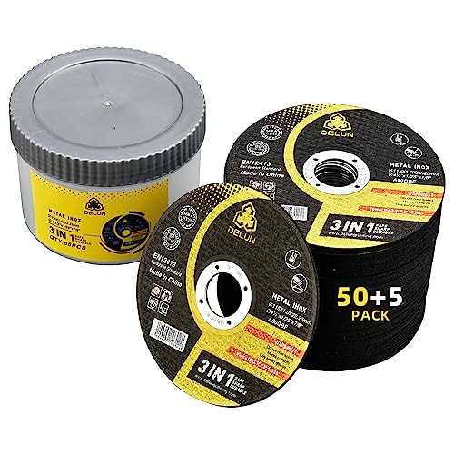 DELUN Cut Off Wheels 4 1/2 Zoll 55 Stück dünne Metall & Edelstahl Trennscheibe Professional Fast 4-1/2 x 0,045 x 7/8 Trennscheibe für Winkelschleifer DELUN Cut Off Wheels 4 1/2 Zoll 55 Stück dünne Metall & Edelstahl Trennscheibe Professional Fast 4-1/2 x 0,045 x 7/8 Trennscheibe für Winkelschleifer von DELUN