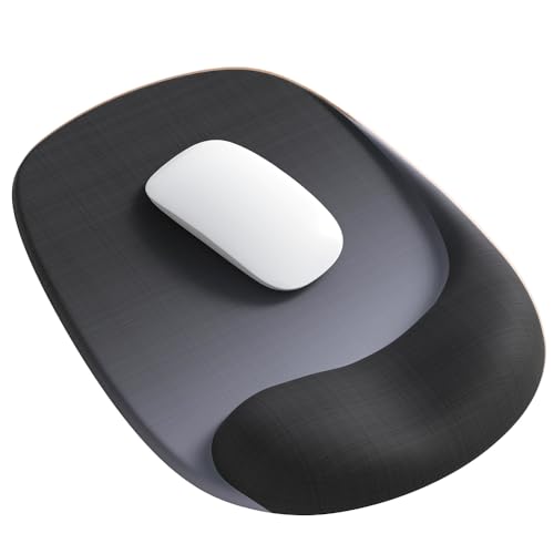 ErgoEase Ergonomisches Mauspad mit Gel-Handgelenkstütze – Premium-Lycra-Stoff, rutschfest, ideal für Laptop und Desktop, Büro & Gaming, Schreibtischzubehör (02Onxy Black) von DEMON CHEST