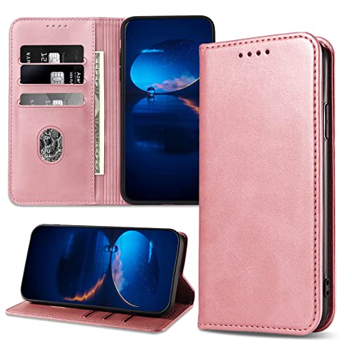 DENDICO Hülle für Galaxy A04S / Galaxy A13 5G, PU Leder Handyhülle, Stoßfeste Klapphülle Schutzhülle Kompatibel mit Samsung Galaxy A04S / Galaxy A13 5G, Roségold von DENDICO