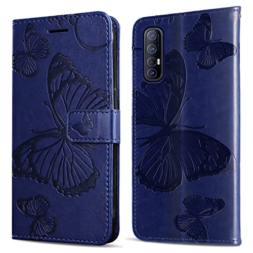 DENDICO Hülle für Oppo Find X2 Neo/Oppo Reno 3 Pro 5G, PU Leder Magnetverschluss Flip Handyhülle Schutzhülle mit Standfunktion und Kartenfach für Oppo Find X2 Neo/Oppo Reno 3 Pro 5G, Blau von DENDICO