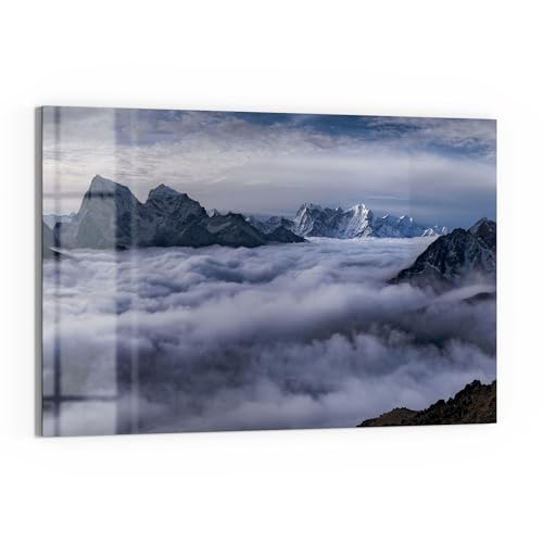 DEQORI Glas-Magnettafel | 90x60 cm cm groß | Motiv "Wolkenberührung" | Memo-Board aus Glas | Magnetboard inkl. Magnete, Stift & Tuch für Küche & Büro | Tafel magnetisch & beschreibbar von DEQORI