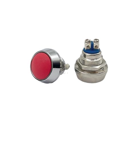 1PCS/3PCS Momentary 12mm Push Button Switch Colored switches Spherical Stainless Steel Car Modification Horn Doorbell Switch DERYLFGND(Red,One Size) von DERYLFGND