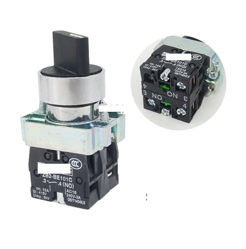 1PCS 22mm XB2-BD21 BD23 BD25 BD33 BD45 BD53 1NO/2NO/1NO1NC 2/3 Position Self locking/self resetting selector Knob switch DERYLFGND(XB2-BD33) von DERYLFGND