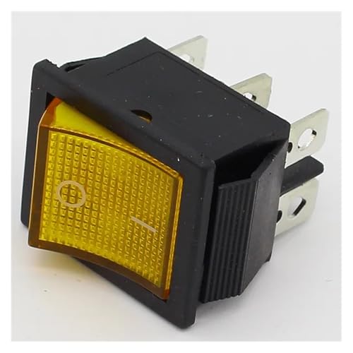 1pcs brass spare parts illuminuted 6 pins rocker switch with lamp DERYLFGND(Yellow) von DERYLFGND