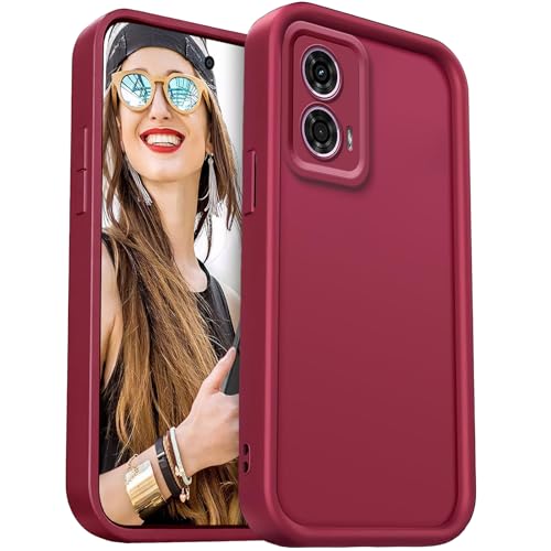 DESSEN Hülle für Motorola Moto G24 Handyhülle - Silikon Schutzhülle Stoßfest Kameraschutz Camera Protection Case Weiche TPU Bumper Cover, Weinrot von DESSEN