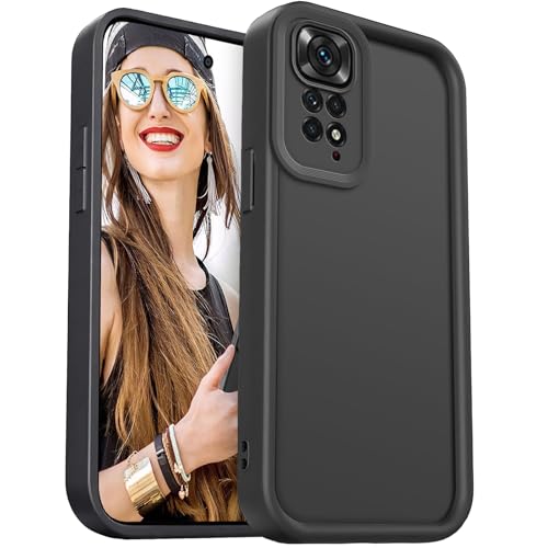 DESSEN Hülle für Xiaomi Redmi Note 11 4G / Redmi Note 11S 4G Handyhülle - Silikon Schutzhülle Stoßfest Kameraschutz Camera Protection Case Weiche TPU Bumper Cover, Schwarz von DESSEN