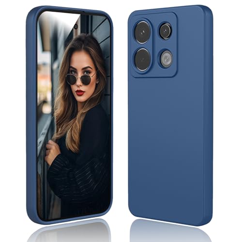 DESSEN Hülle für Xiaomi Redmi Note 13 5G - Flüssige Silikon Handyhülle mit Kratzfestem Mikrofaserfutter Weiche TPU Schutzhülle Stoßfeste Bumper Cover Dünn Case, Blau von DESSEN