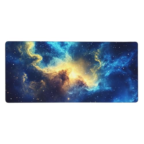 Galaxy-Schreibtischunterlage, Nebel-Gaming-Schreibtischunterlage, Mauspad, Damen, Mädchen, Tastaturmatte, Computer-Schreibtischunterlage für Arbeit, Büro, Zuhause, 40 x 90 cm von DFJMASFKOL